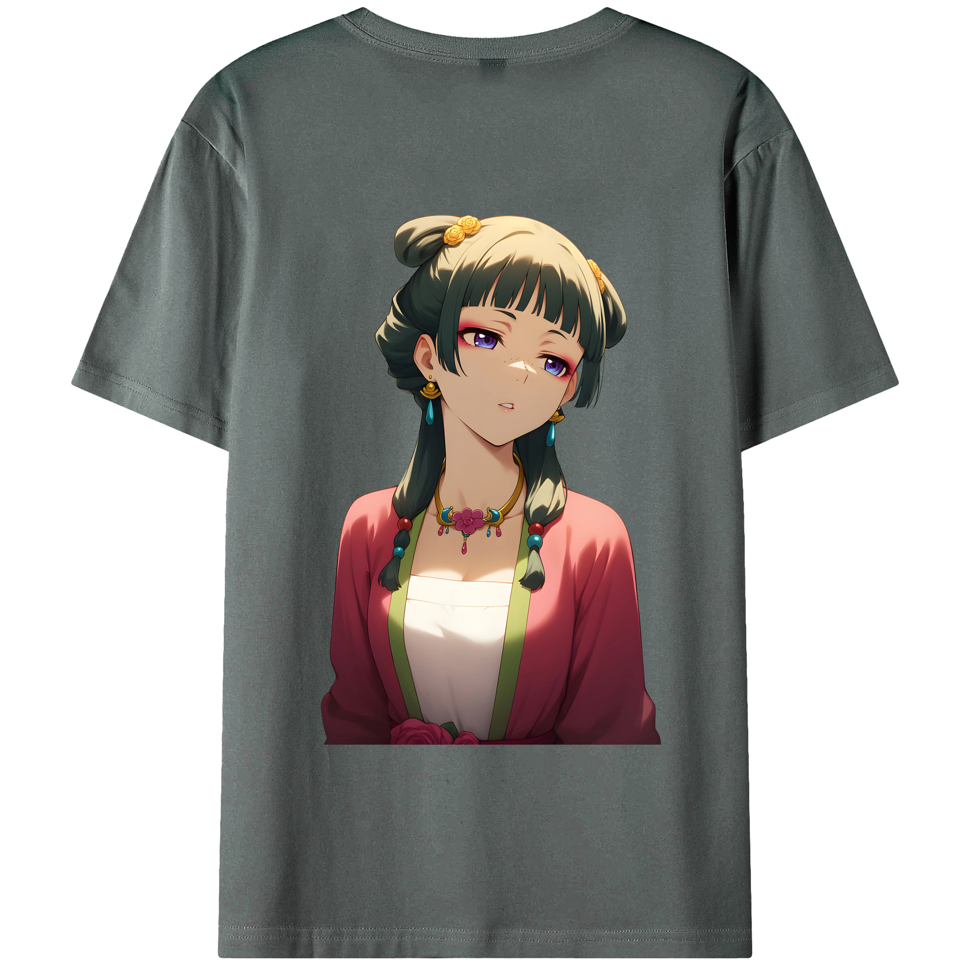 （画像用） 薬屋のひとりごと The Apothecary Diaries 綿100％ メンズ半袖Tシャツ（バックプリント） 通気性